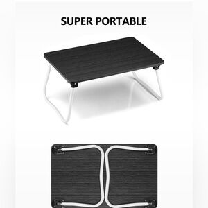 Super Portable Folding Laptop Desk Stand with Black Wood Finish new in box